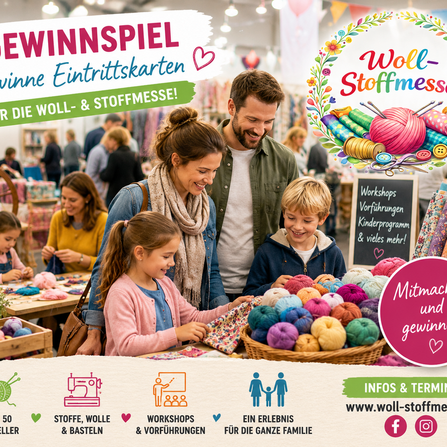 KI generiert Wir verlosen Tickets für die Woll- & Stoffmesse am 26. und 27. September 2026 in St. Pölten