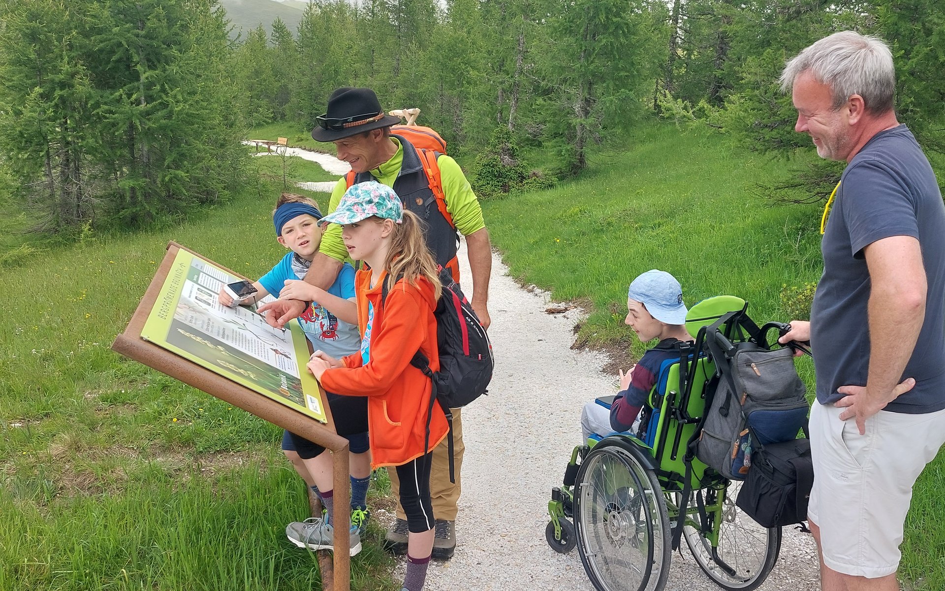 Familie am Wanderweg